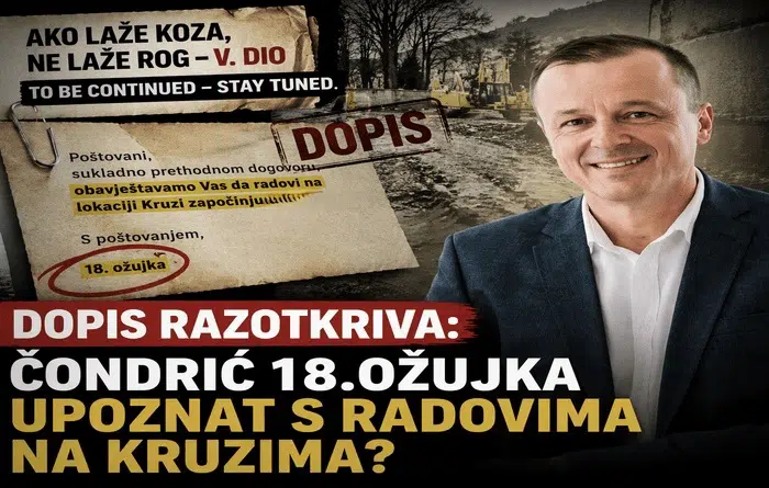 Dopis razotkriva: Darko Čondrić još 18. ožujka upoznat s radovima na Kruzima