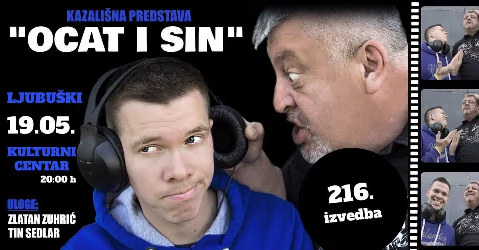 Ljubuški: Hit komedija “Ocat i sin” u utorak 19.05. u Kulturnom centru