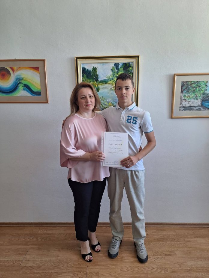 Mihael Mišković učenik generacije Osnovne škole Kardinala Stepinca