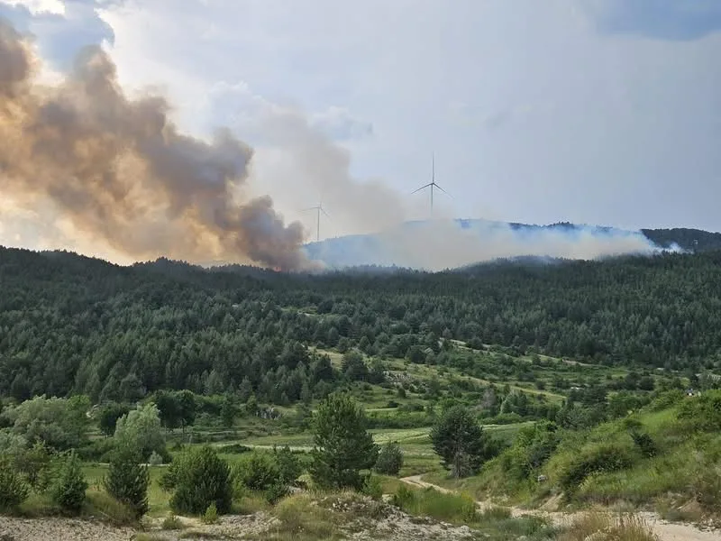 Aktivan požar otvorenog prostora na brdu Oštrc kod Posušja