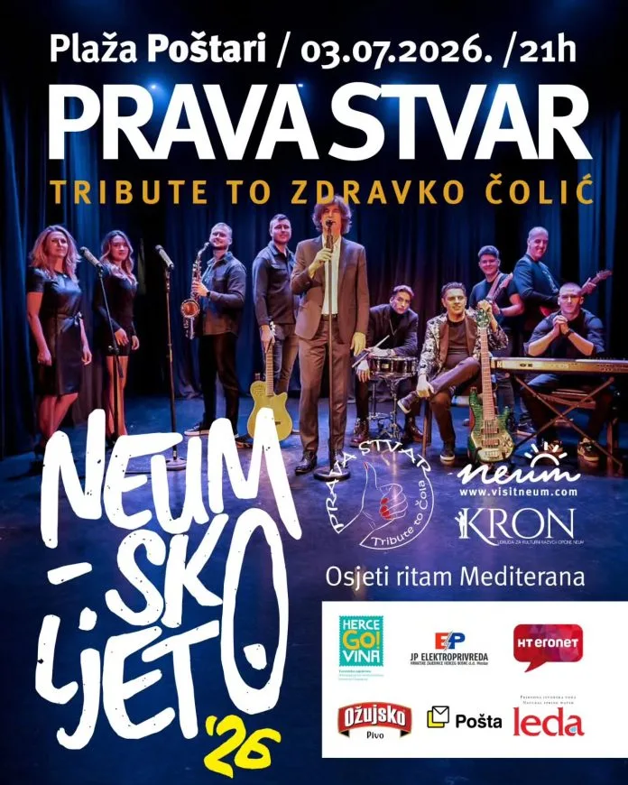 Glazbena večer uz grupu “Prava stvar” na Neumskom ljetu 2026.