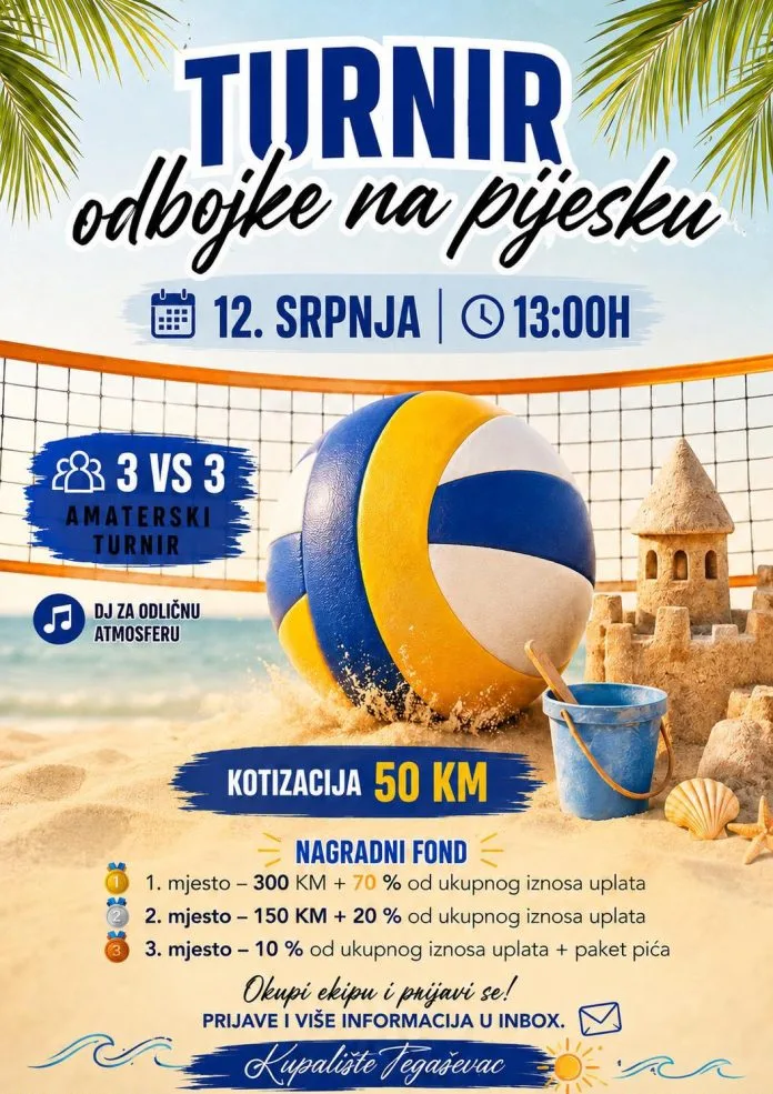 Prijave u tijeku za amaterski turnir u odbojci na pijesku