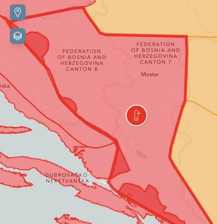 Temperature do 42 °C / Preporučuje se oprez tijekom najtoplijeg