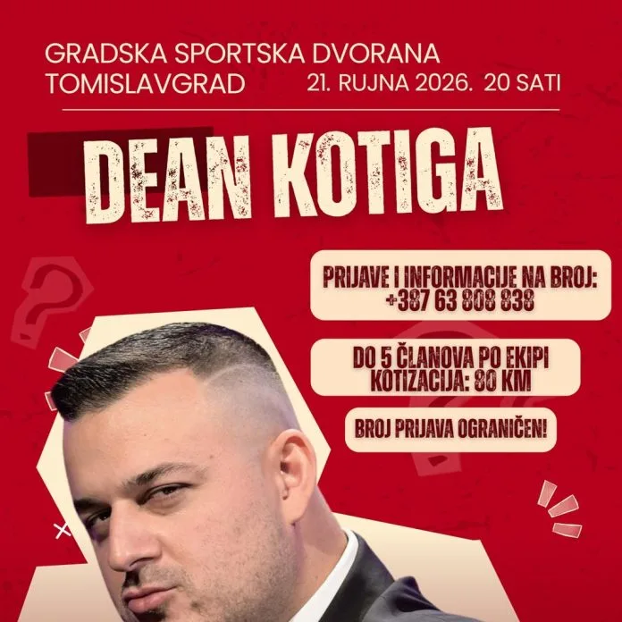 Dean Kotiga dolazi u Tomislavgrad! Kvizika organizira humanitarni kviz