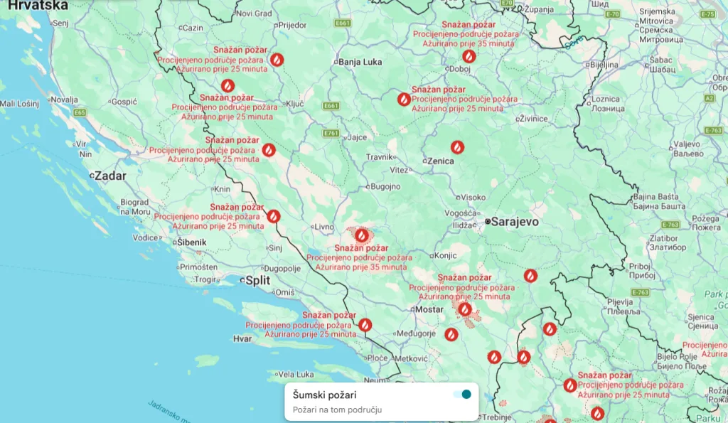 Požari diljem BiH