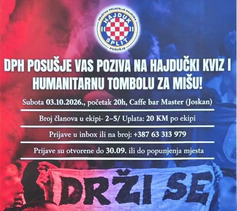 DPH Posušje uključuje se u veliku humanitarnu akciju za Mišu Sabljića iz Širokog Brijega “Sve za Mišu!”