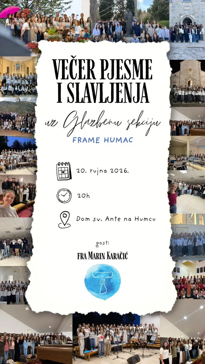 Humac: U nedjelju Večer pjesme i slavljenja uz Glazbenu sekciju