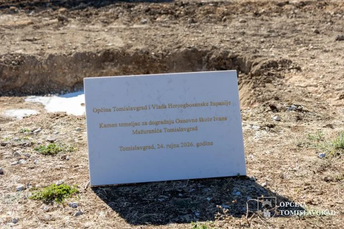 POLOŽEN KAMEN TEMELJAC ZA DOGRADNJU OSNOVNE ŠKOLE IVANA MAŽURANIĆA TOMISLAVGRAD