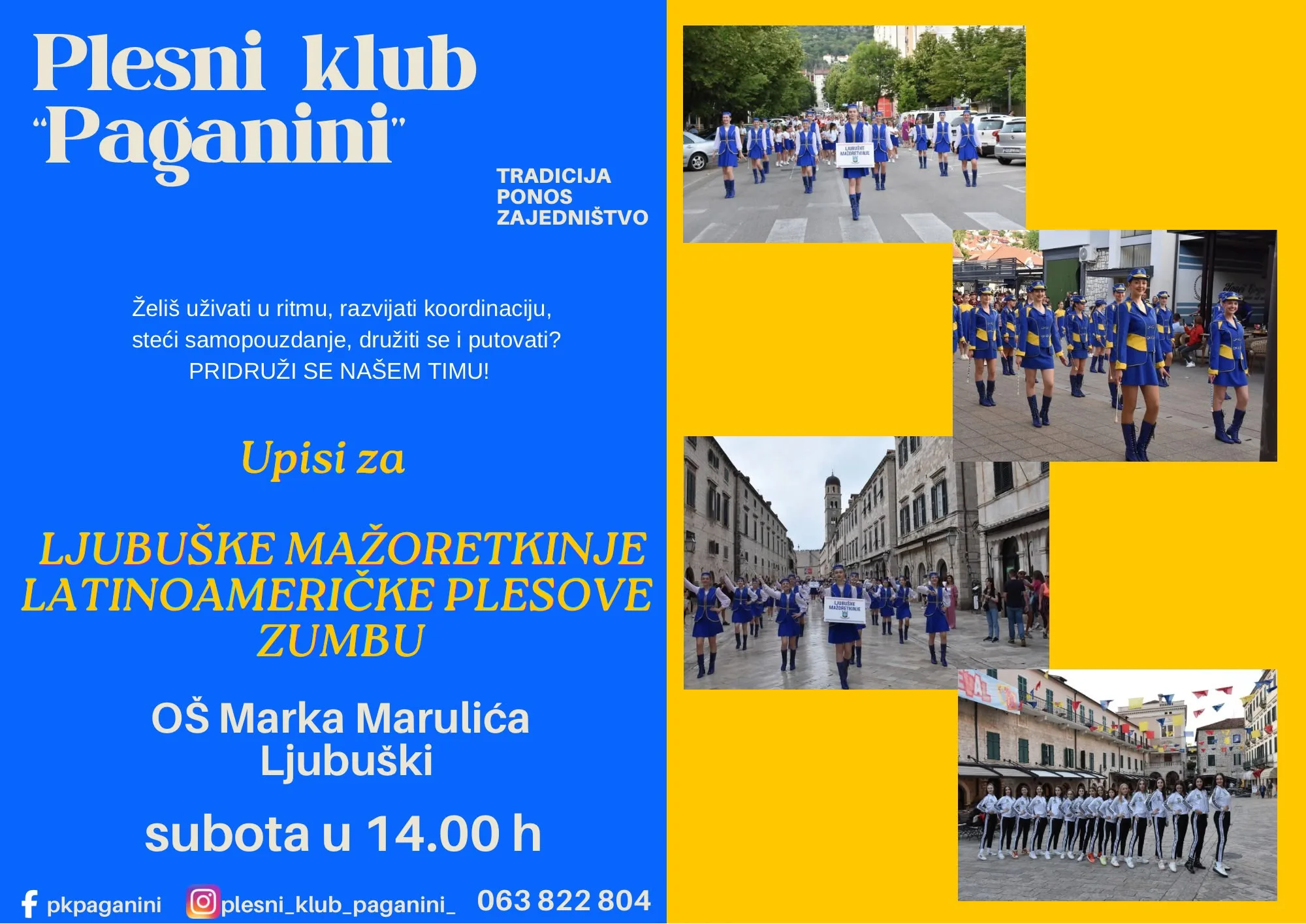 Plesni klub Paganini: Upisi u Ljubuške mažoretkinje, latinoameričke plesove i zumbu