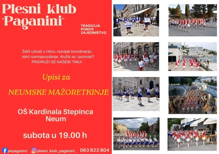 Upisi u plesni klub „Paganini“ – pridružite se Neumskim mažoretkinjama