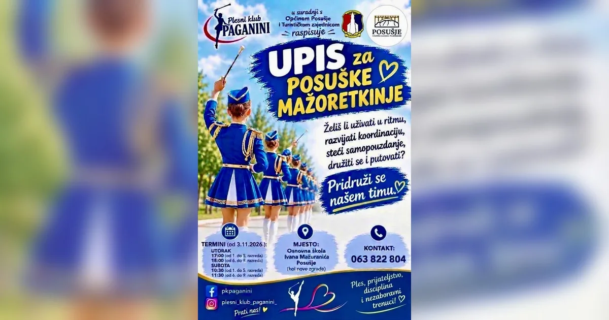 Posušje dobiva mažoretkinje: Kreću upisi za djevojke iz osnovnih i srednjih škola