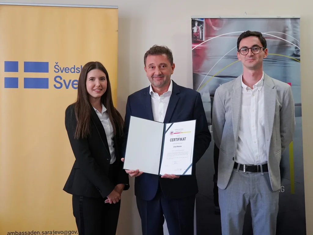Grad Mostar dobio certifikat, za jednu od dvije najuspješnije lokalne zajednice naklonjene mladima u 2025. godini