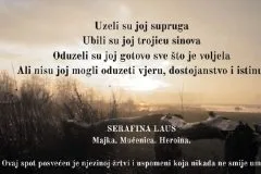 KRIŽNI PUT – SERAFINA OD TRAVNIKA, pjesma posvećena majci kojoj su ubili supruga i trojicu sinova