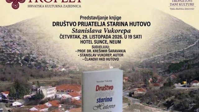 NAJAVA: Predstavljanje knjige Stanislava Vukorepa o povijesti i baštini Hutova