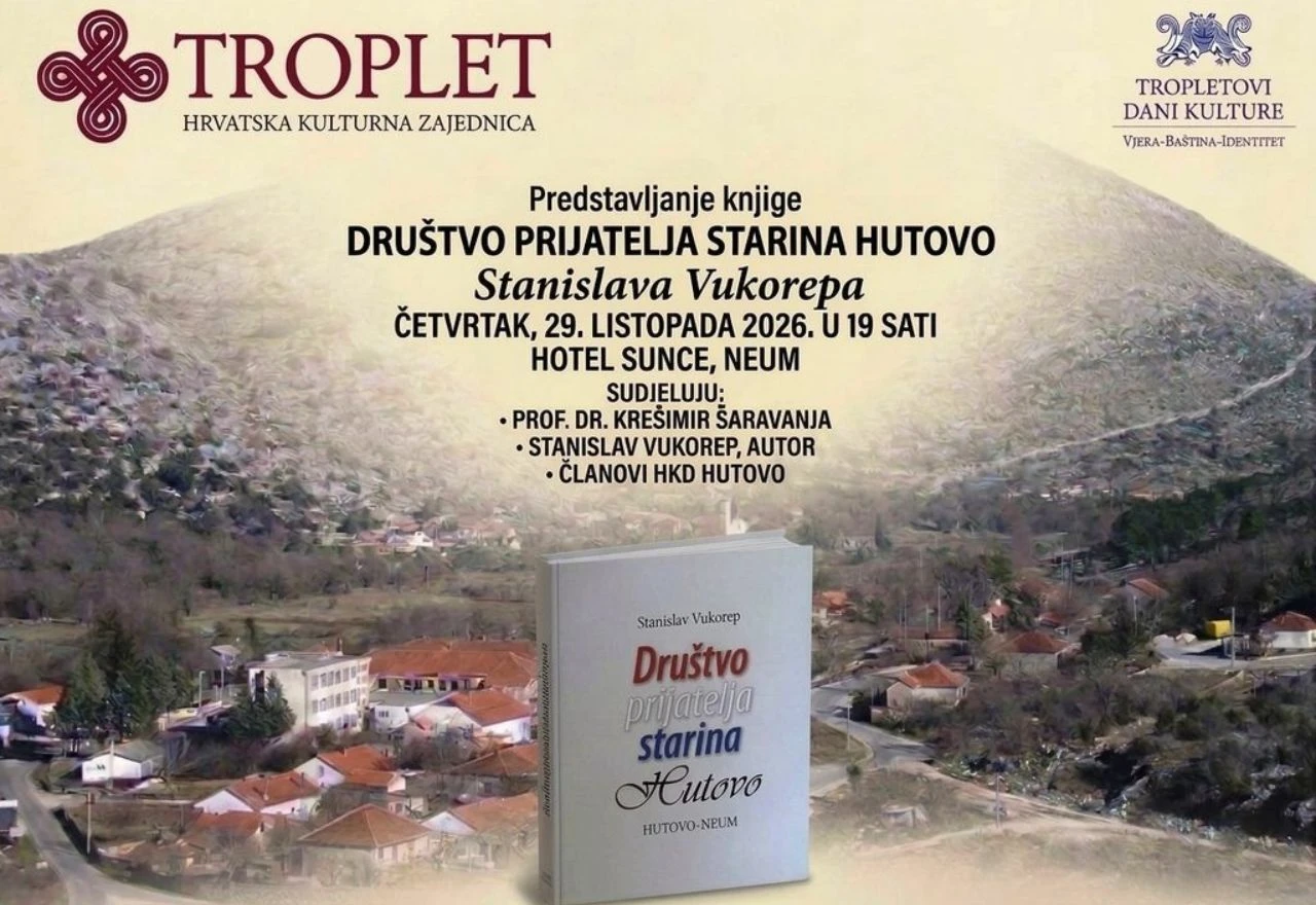 NAJAVA: Predstavljanje knjige Stanislava Vukorepa o povijesti i baštini Hutova