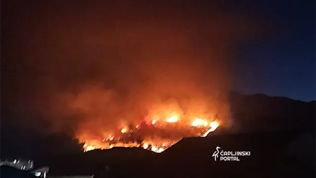 Požar kod Metkovića: Vatrogasci cijelu noć gasili požar, stižu dva kanadera