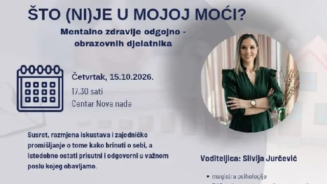 Tjedan mentalnog zdravlja u HBŽ-u: „Što (ni)je u mojoj moći?”