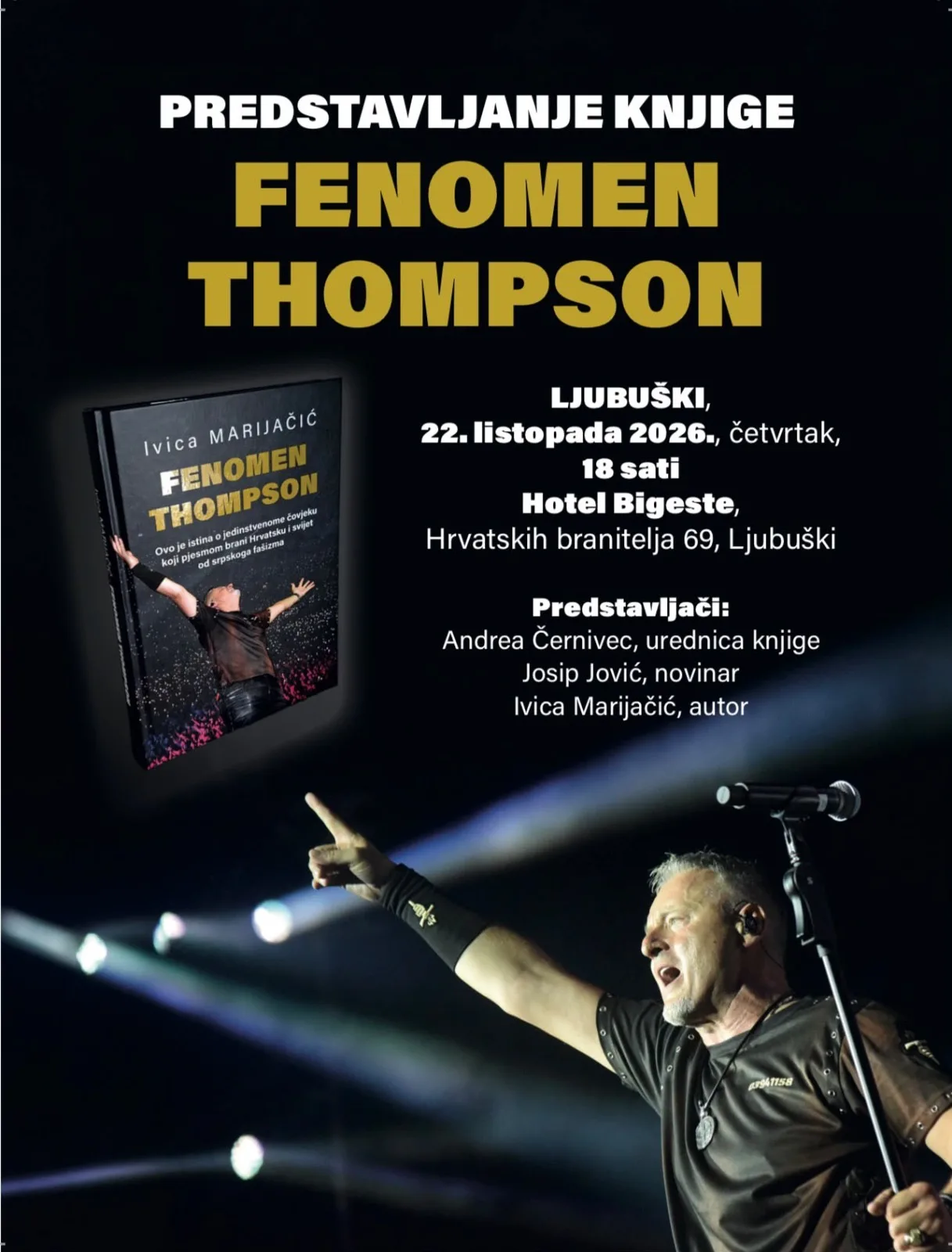 U Ljubuškom predstavljanje knjige „Fenomen Thompson“ autora Ivice Marijačića