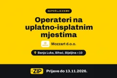 Mozzart d.o.o. zapošljava: Operateri na uplatno-isplatnim mjestima (Cijela BiH)